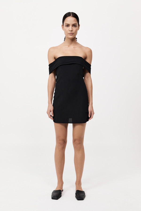 Off Shoulder Mini Dress - Black