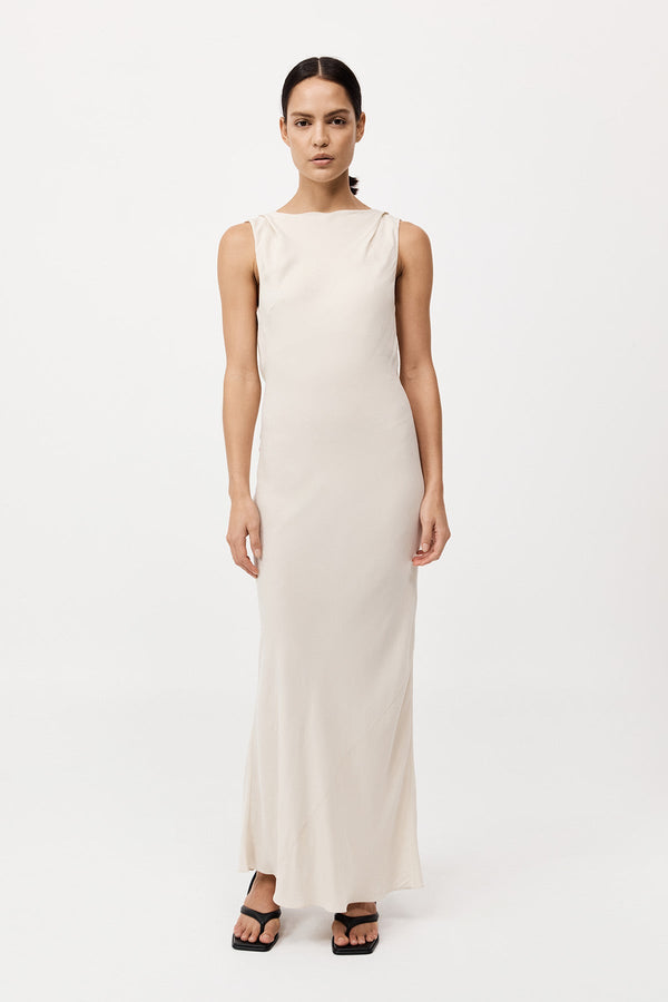 Draped Cowl Dress - Dove
