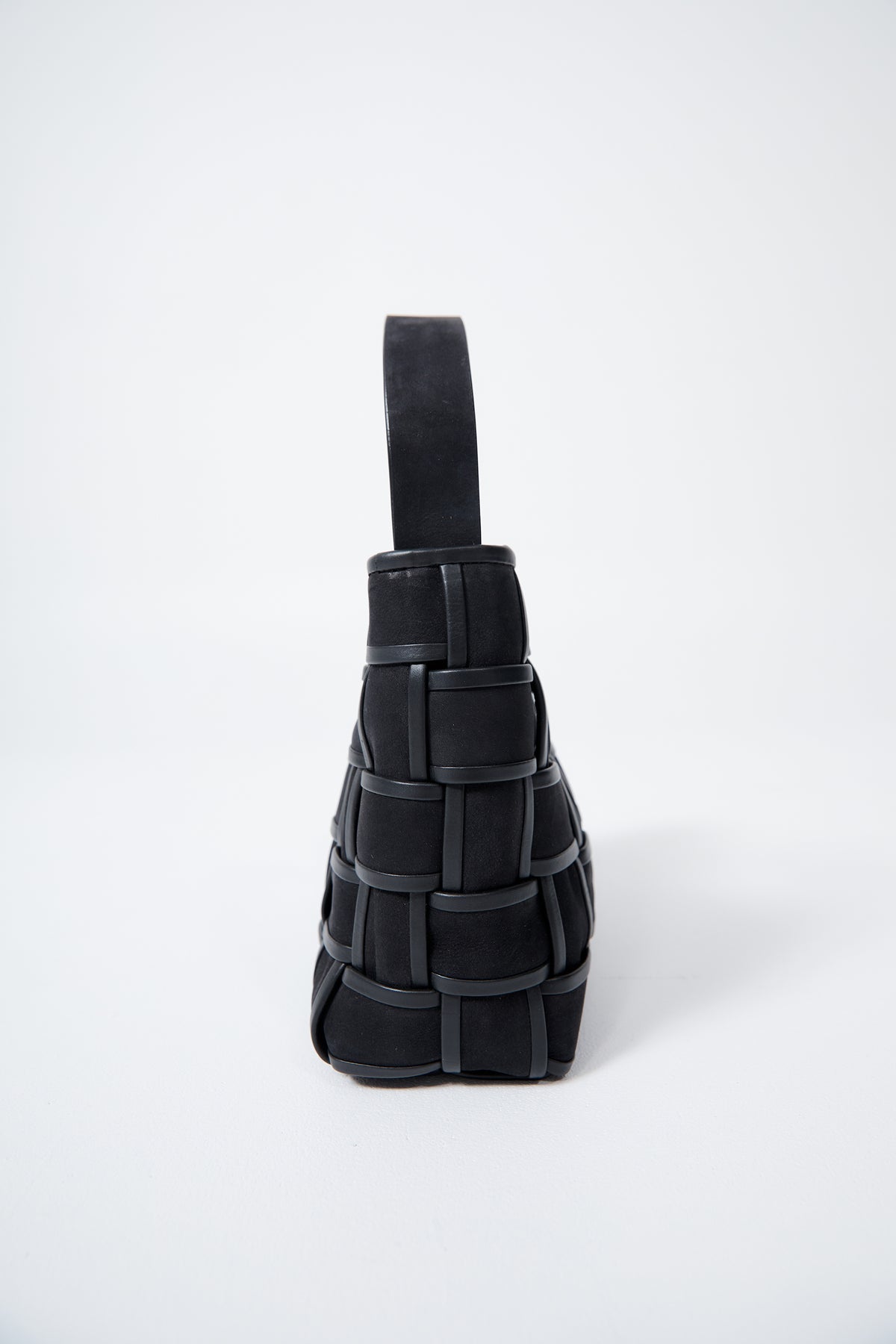Border Woven Mini Tote - Black