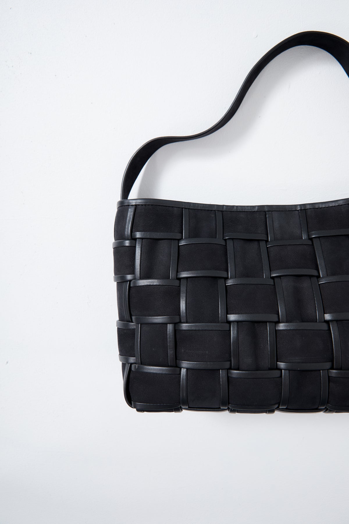 Border Woven Mini Tote - Black