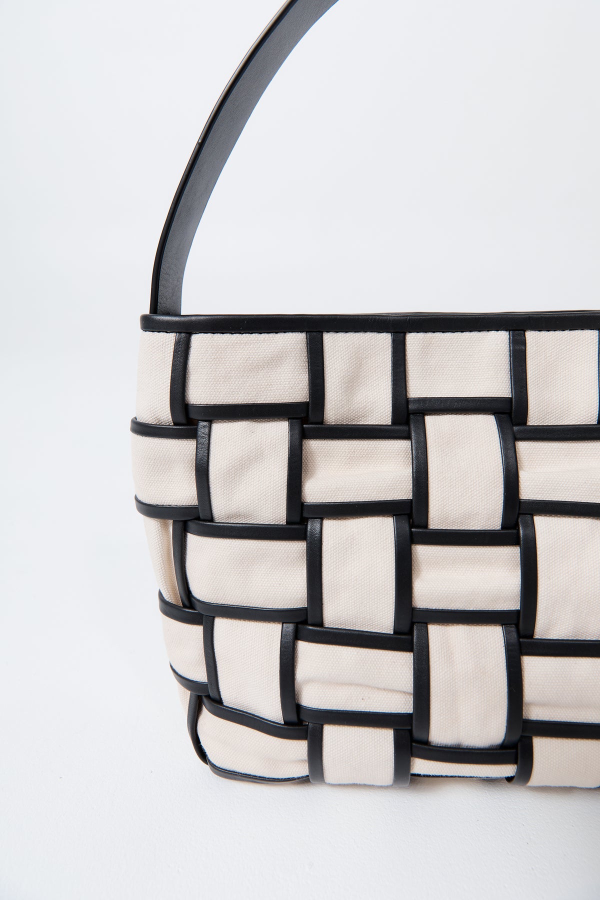 Border Woven Mini Tote - Canvas