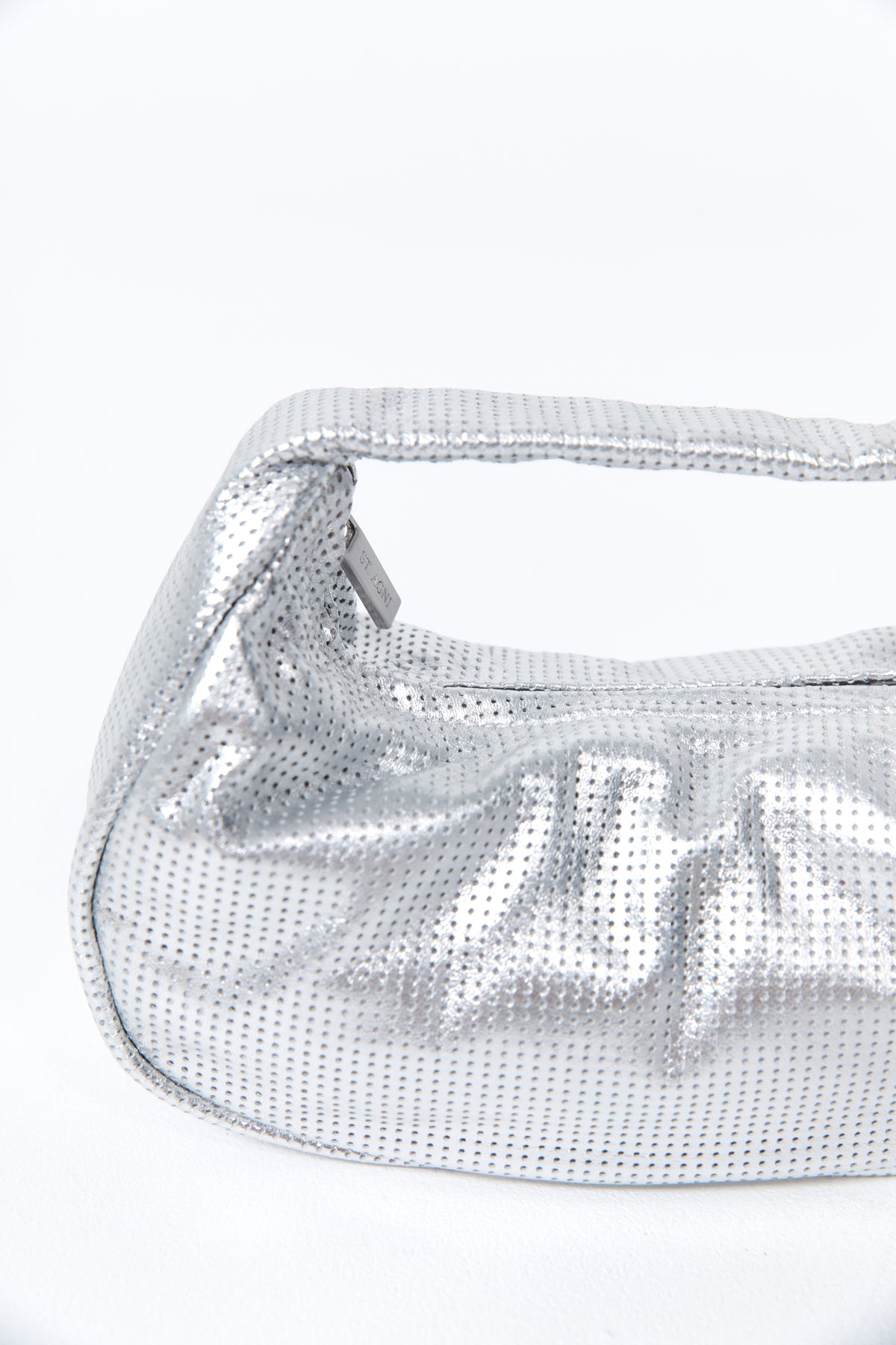 Perforated Mini Bon Bon Bag - Silver