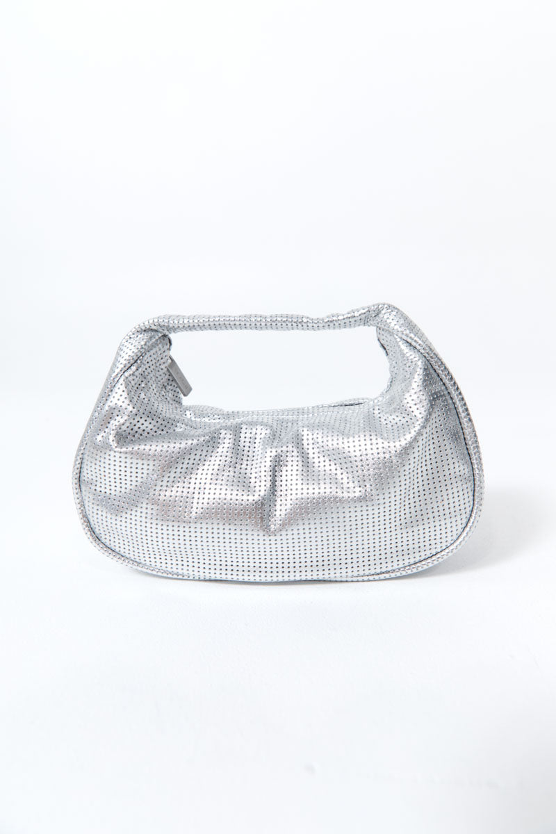 Perforated Mini Bon Bon Bag - Silver