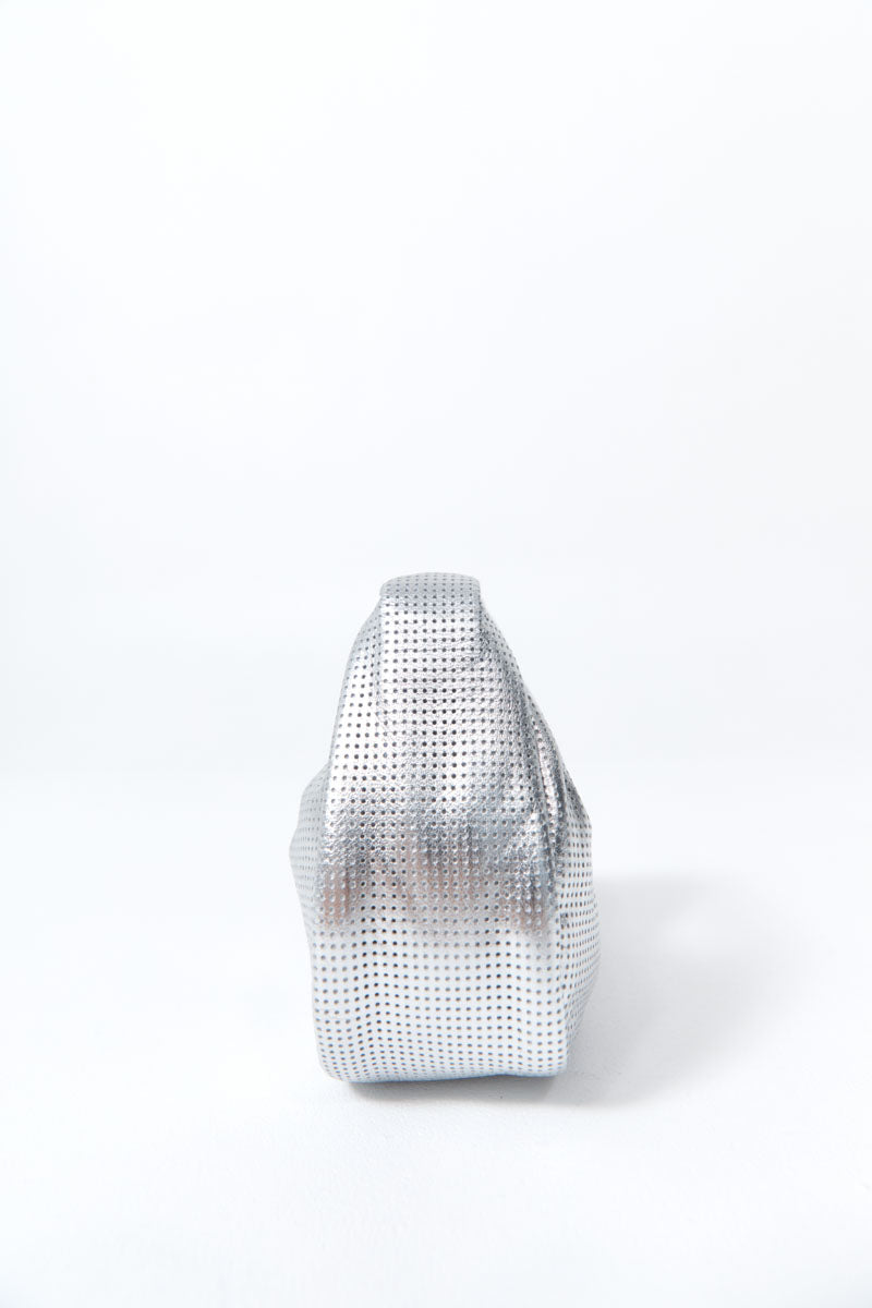 Perforated Mini Bon Bon Bag - Silver