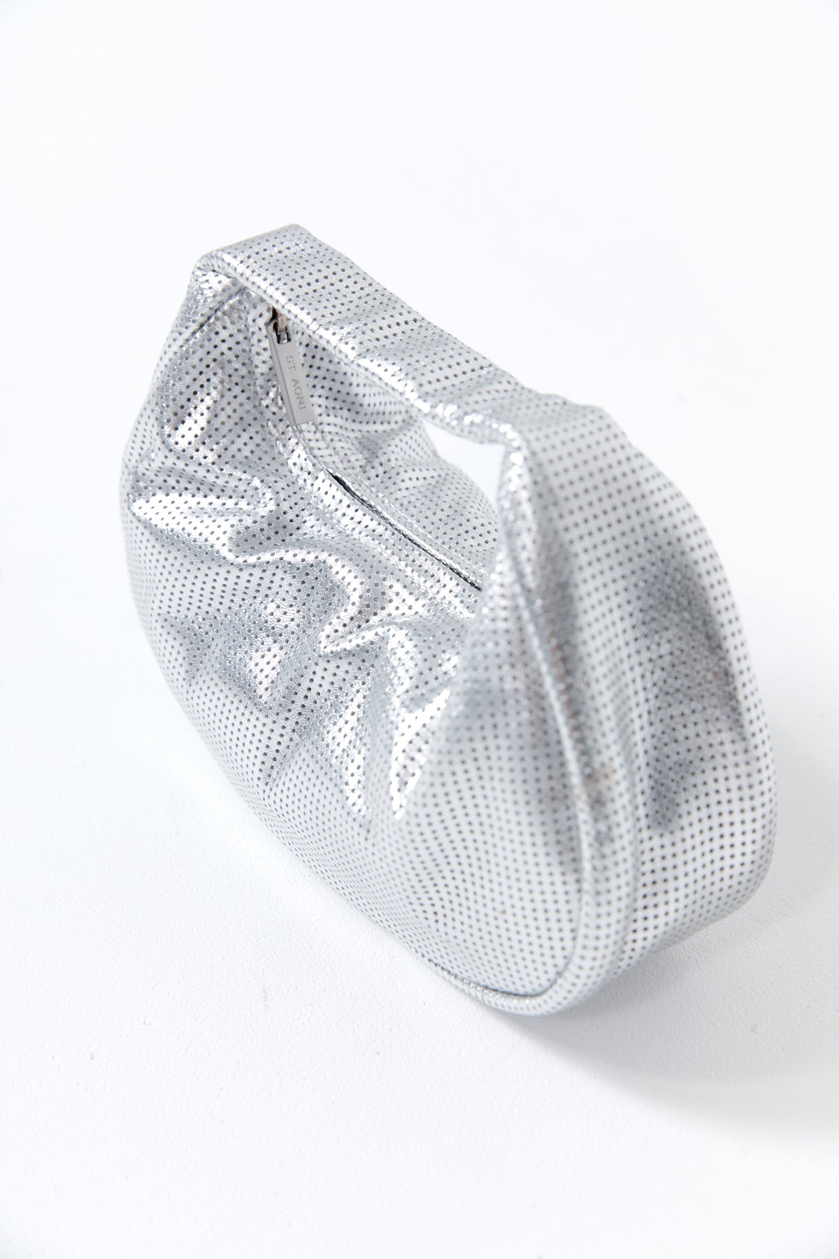 Perforated Mini Bon Bon Bag - Silver