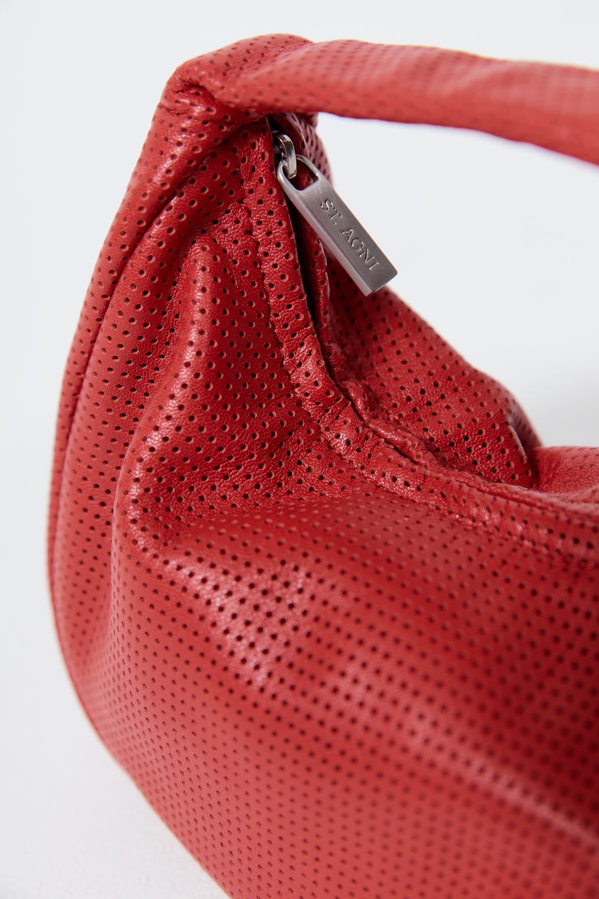 Perforated Mini Bon Bon Bag - Rosso