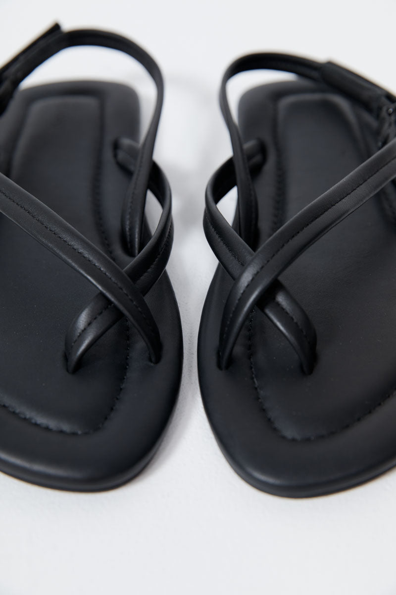 Cross Detail Sandal - Black