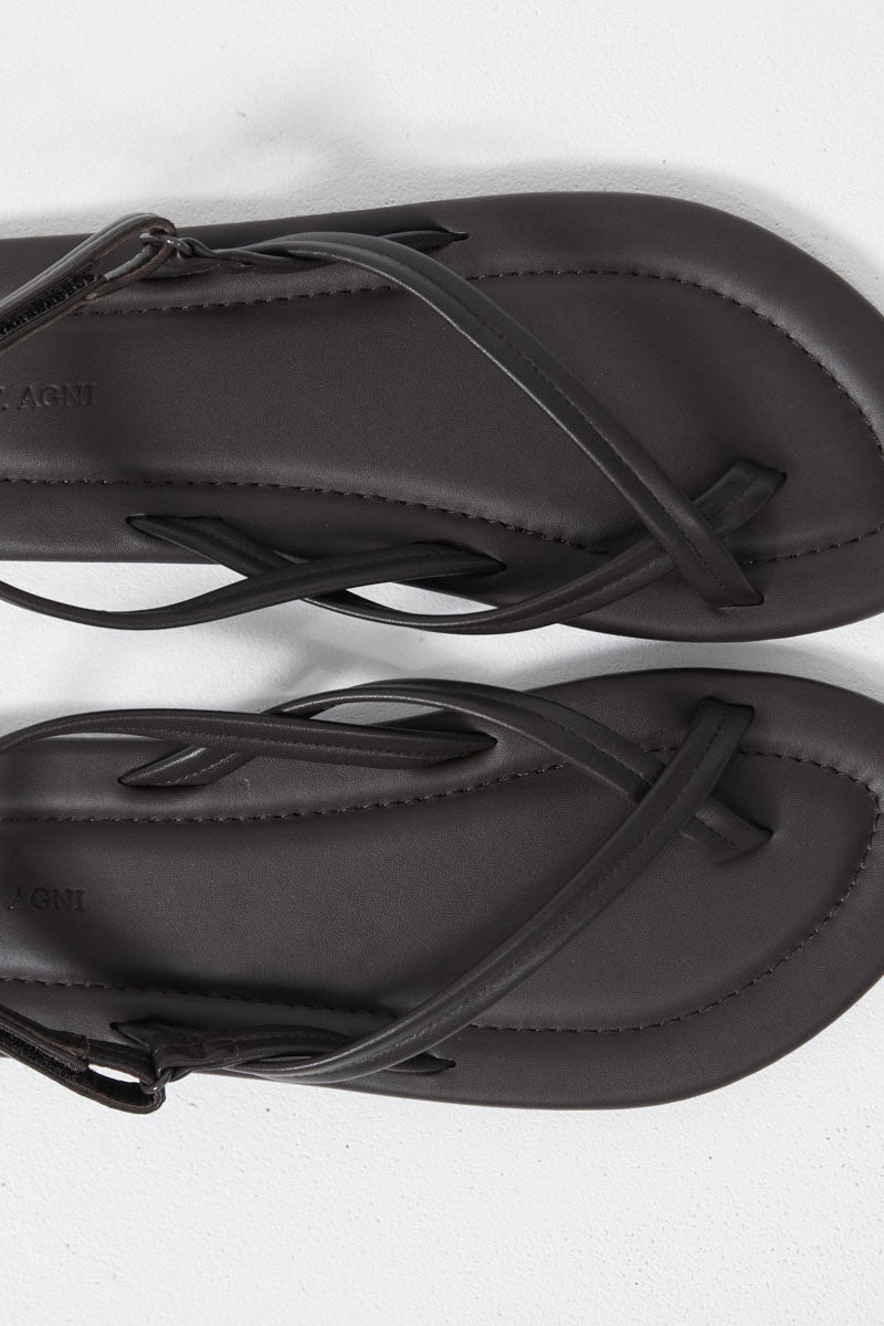 Cross Detail Sandal - Coffee