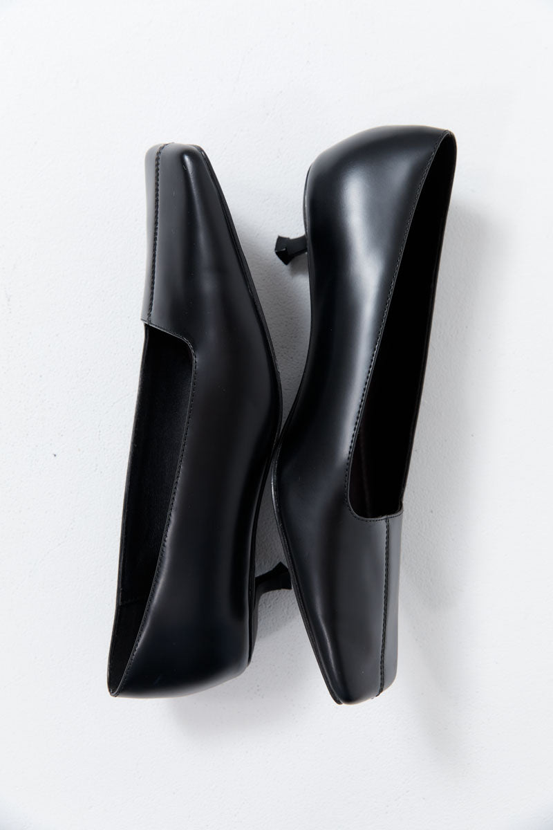 Square Toe Pump - Black