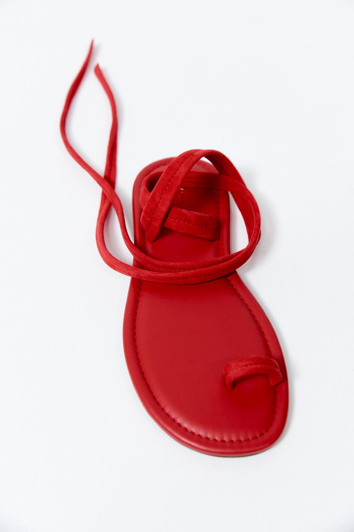 Tie Up Flat - Rosso