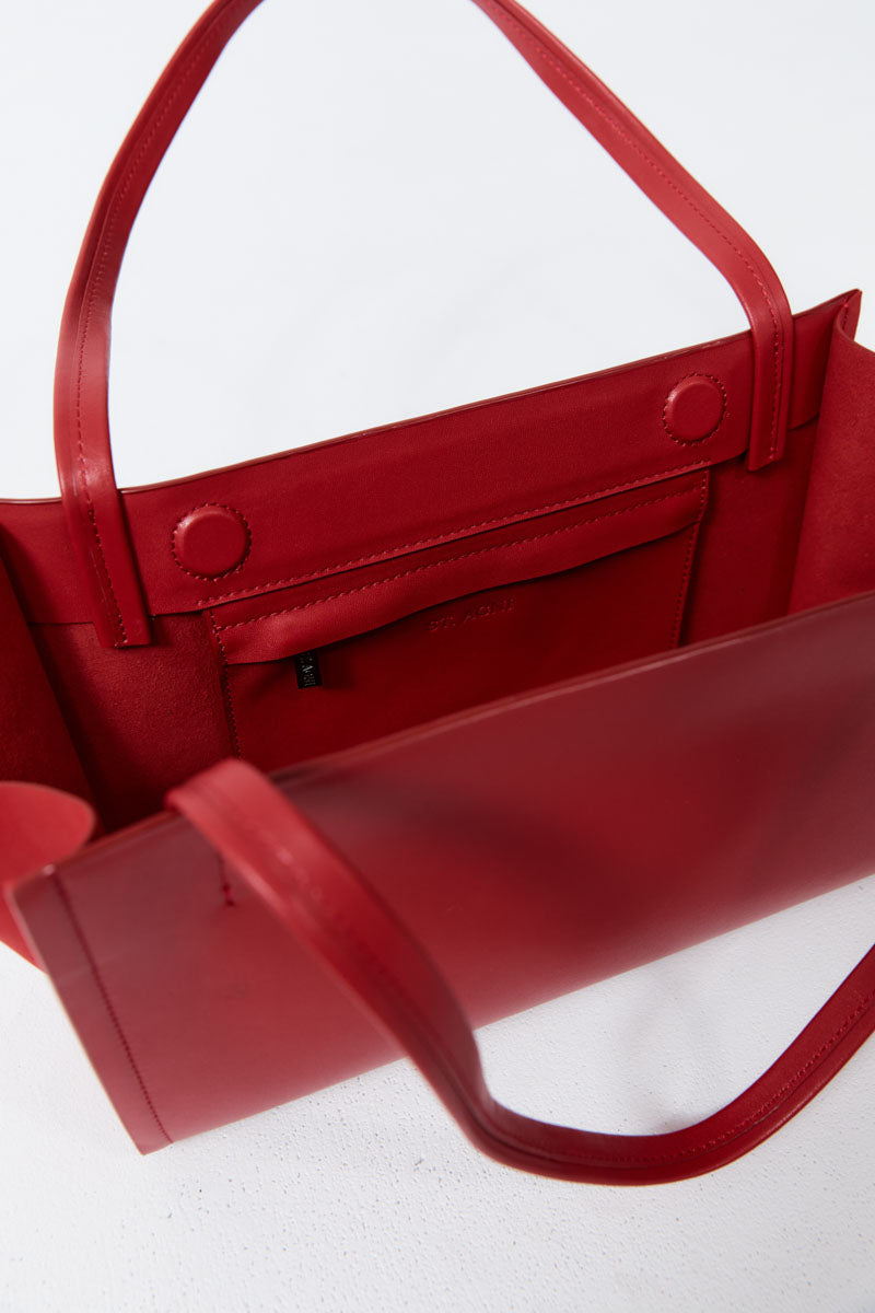 Slim Wonton Tote - Rosso