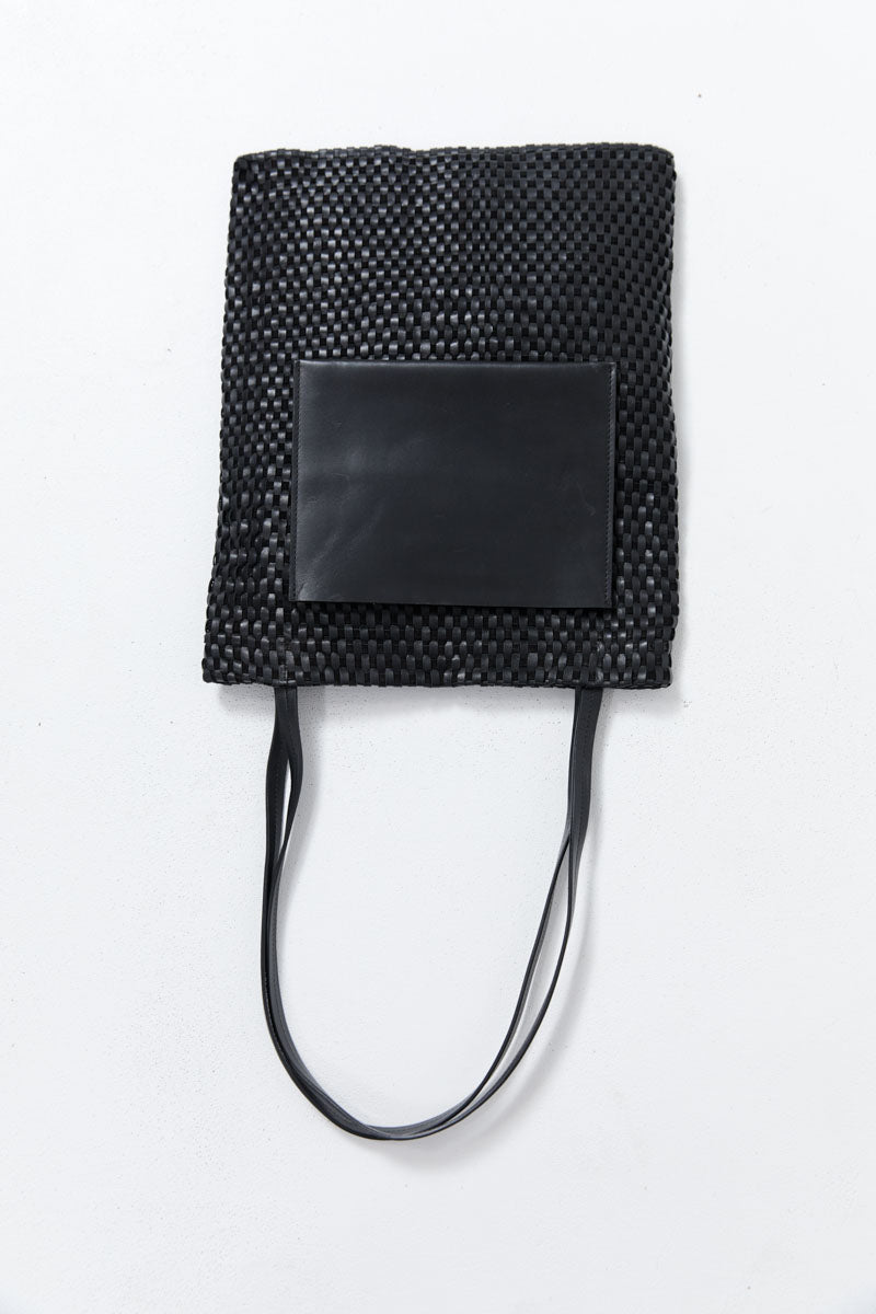 Lattice Contrast Tote - Black