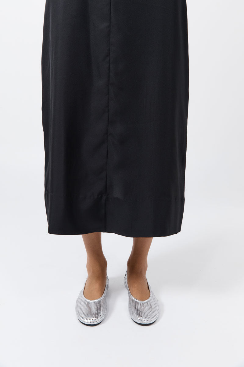 Minimal Perforated Ballet Flat - Silver