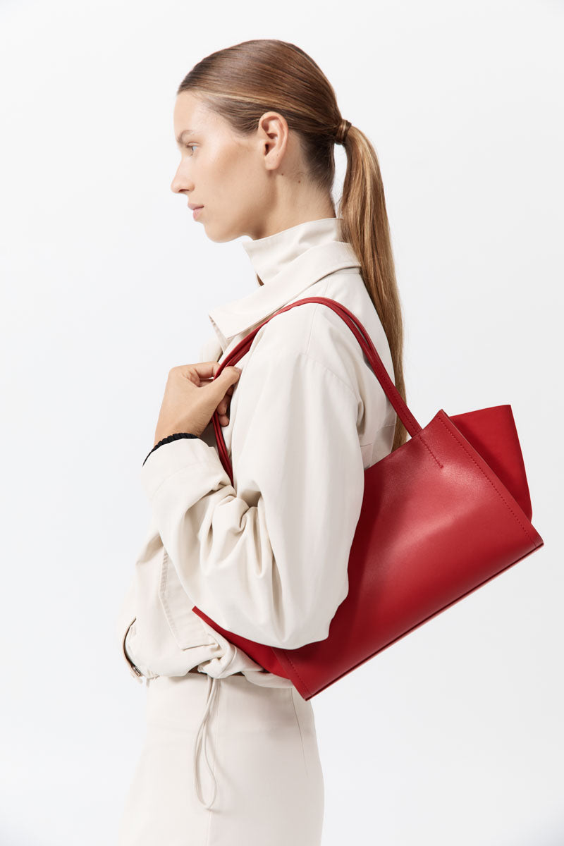 Slim Wonton Tote - Rosso