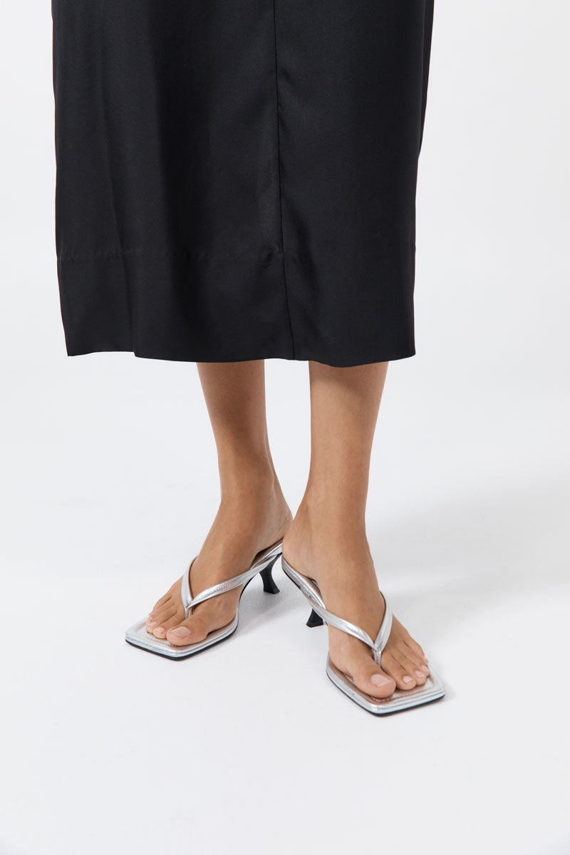 Thong Detail Heel - Silver