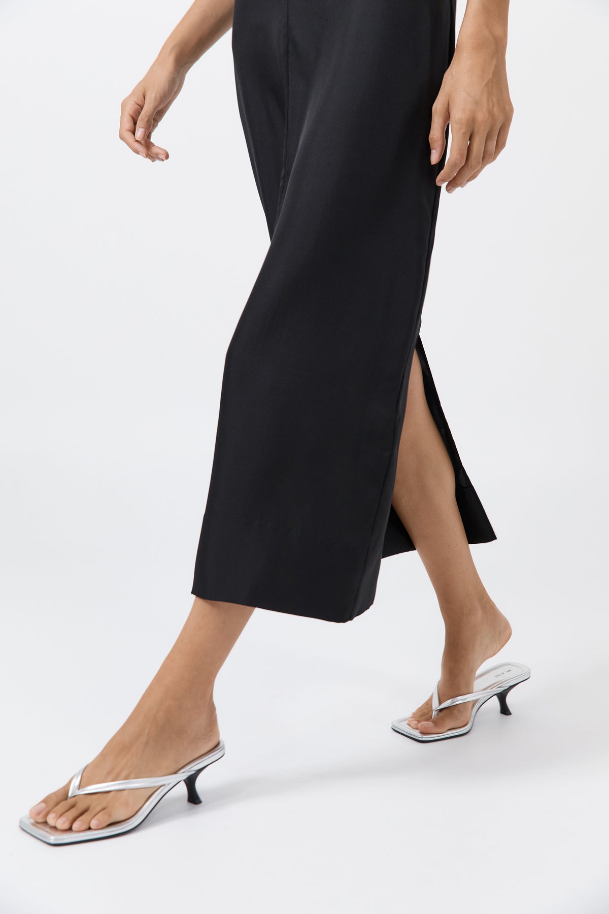 Thong Detail Heel - Silver