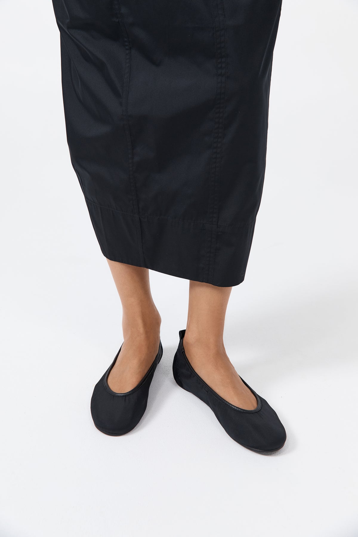 Satin Ballet Flat - Black