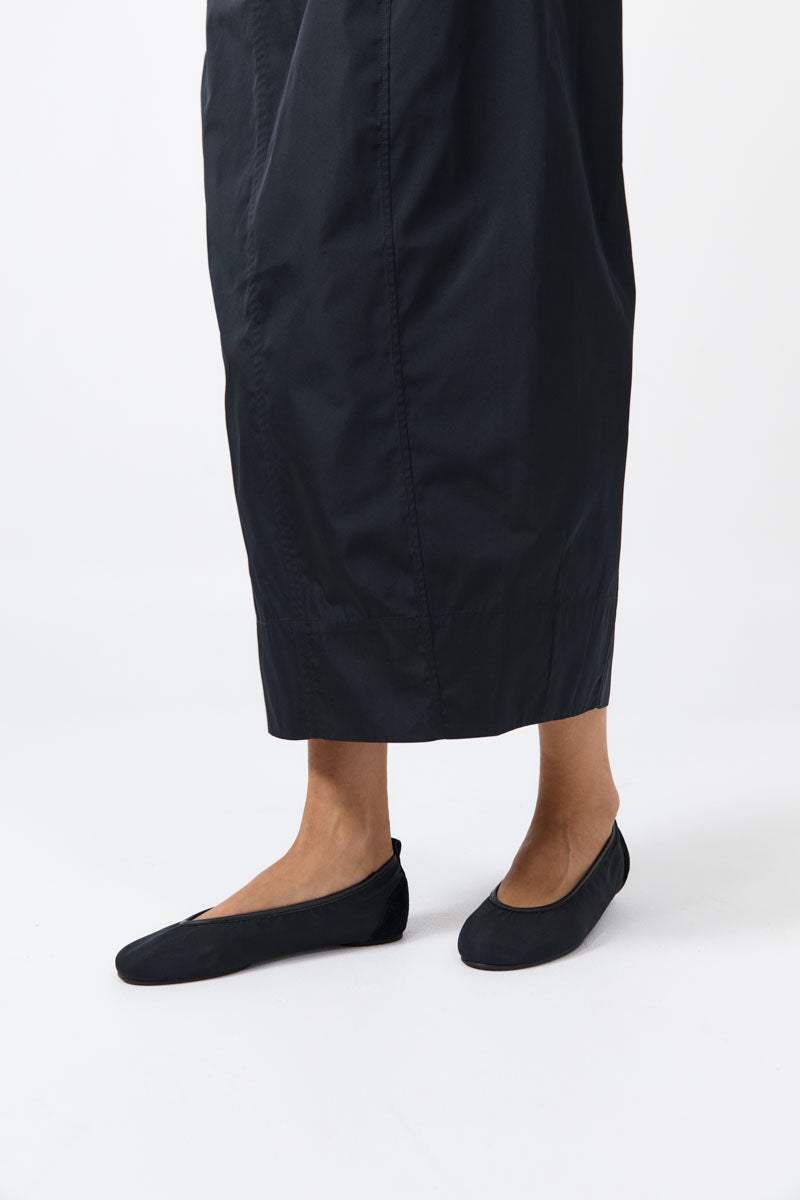Satin Ballet Flat - Black