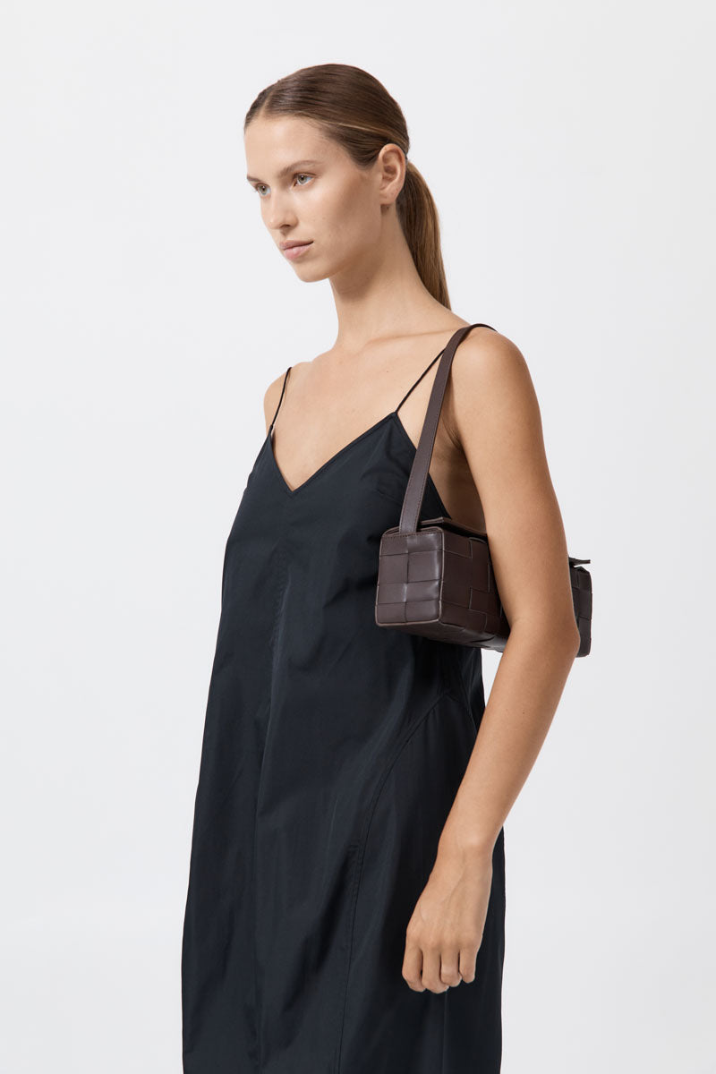 Woven East West Bag - Coffee