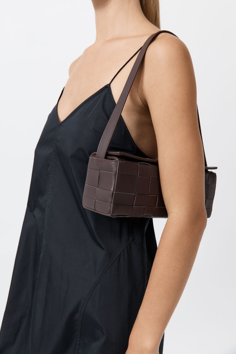Woven East West Bag - Coffee