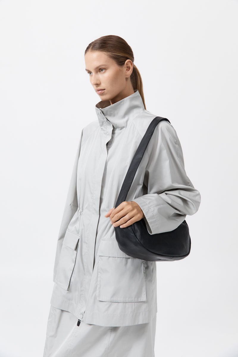 Perforated Crescent Bag - Black
