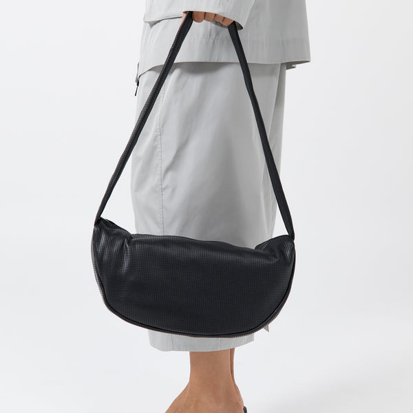 St. Agni | Perforated Crescent Bag - Black