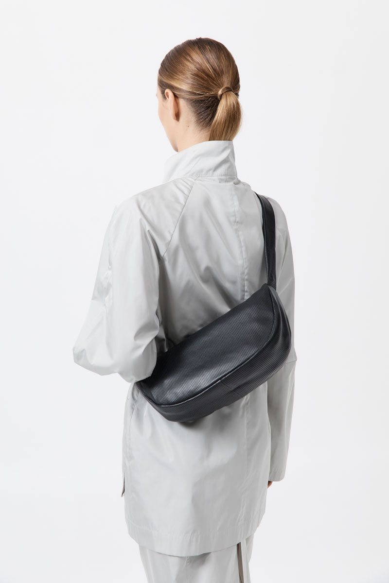 Perforated Crescent Bag - Black