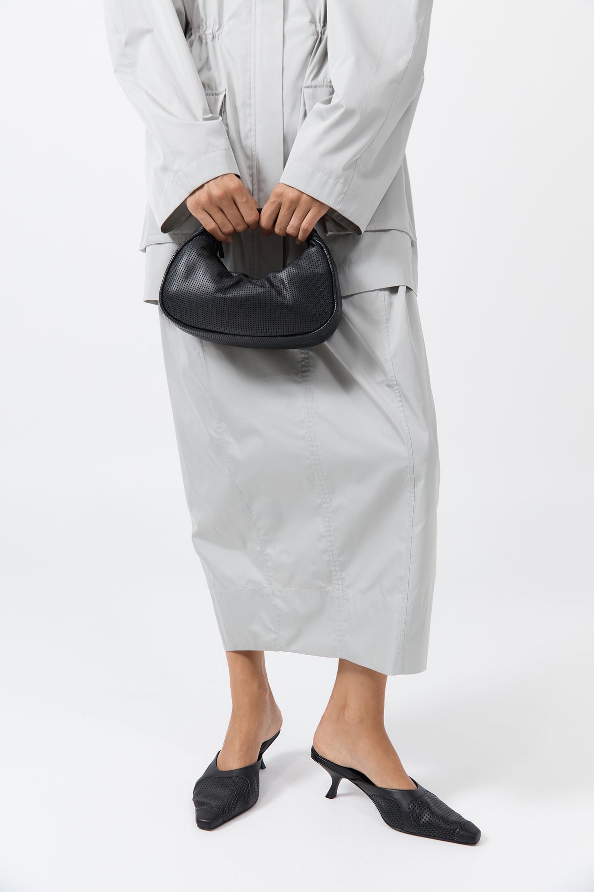Perforated Mini Bon Bon Bag - Black
