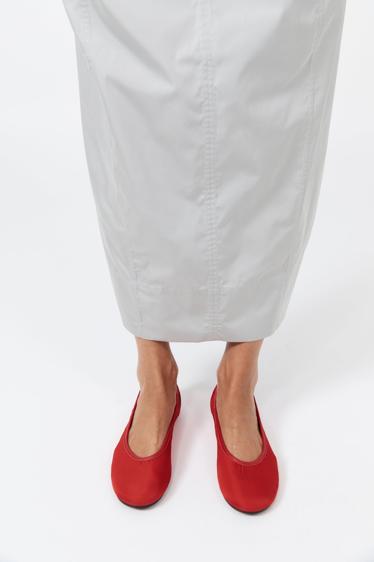 Satin Ballet Flat - Rosso