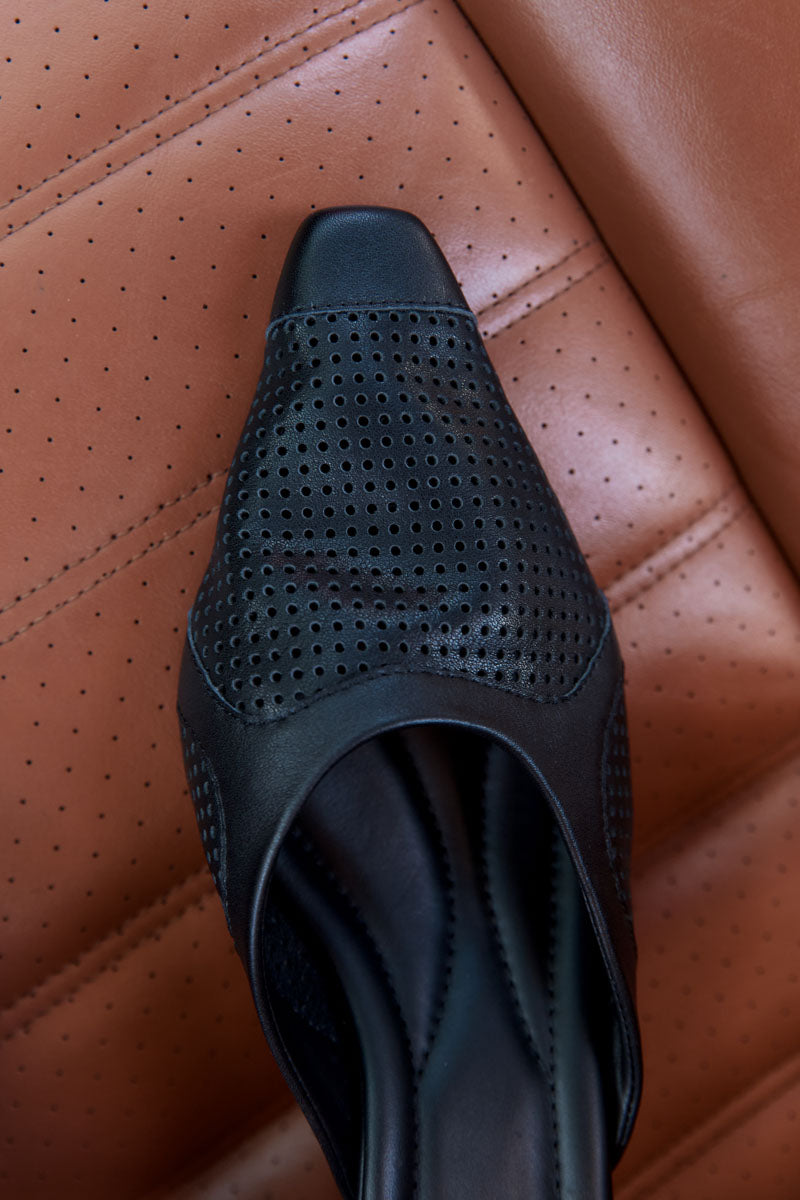 Perforated Heel - Black