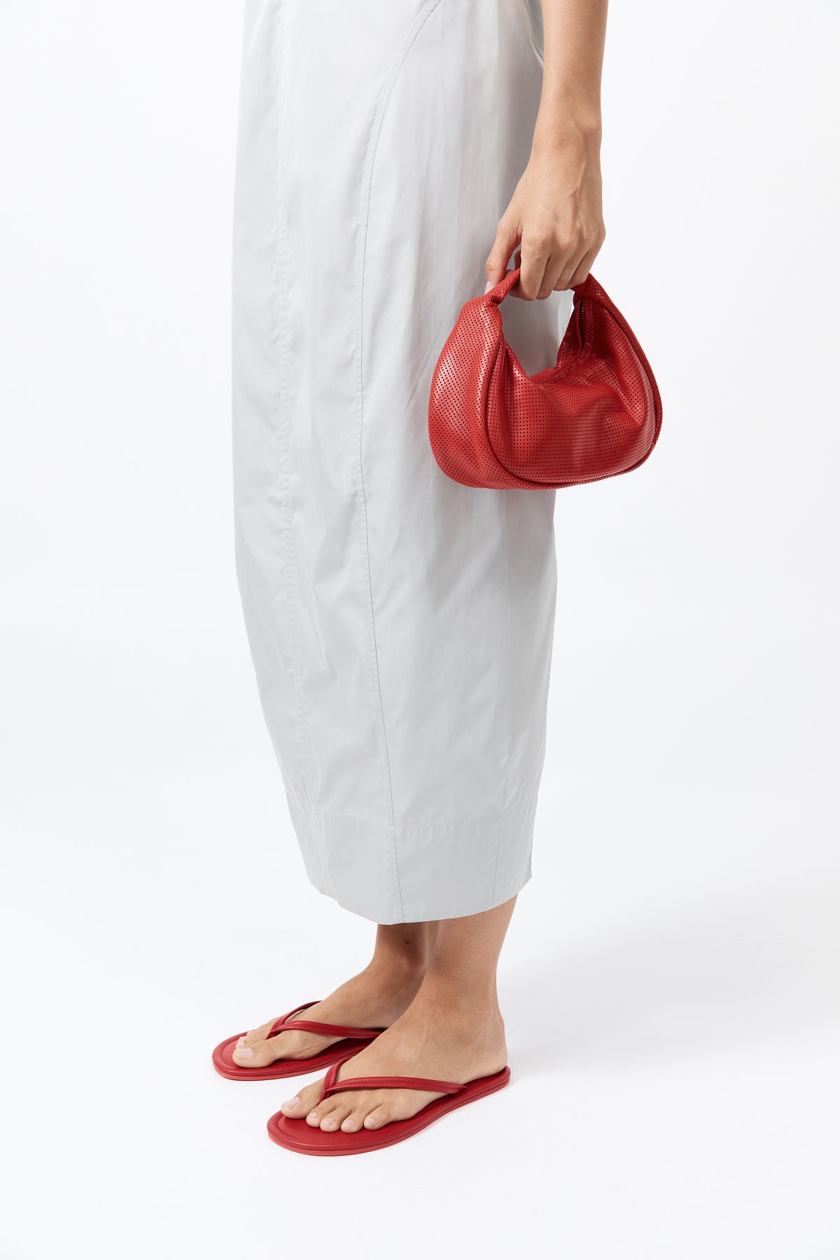 Perforated Mini Bon Bon Bag - Rosso