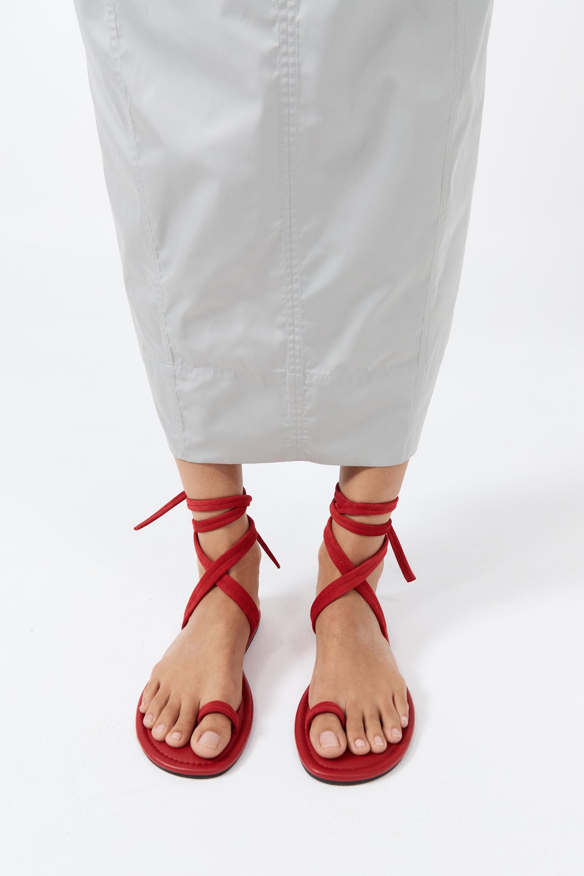 Tie Up Flat - Rosso