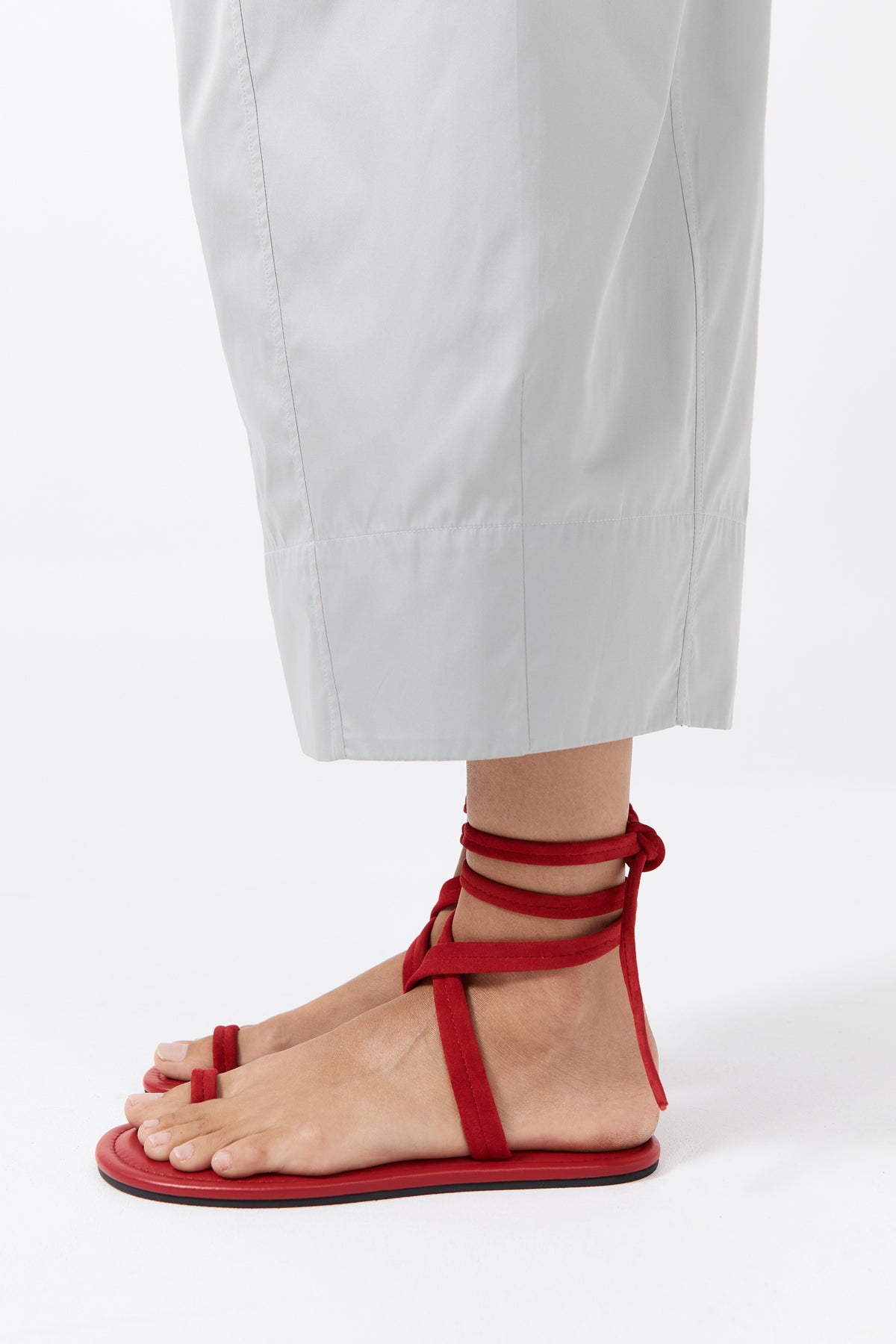 Tie Up Flat - Rosso