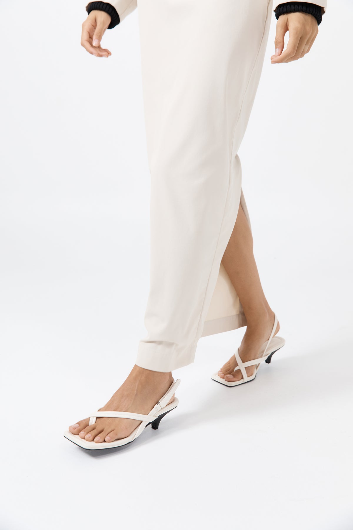 Cross Detail Heel - Off White