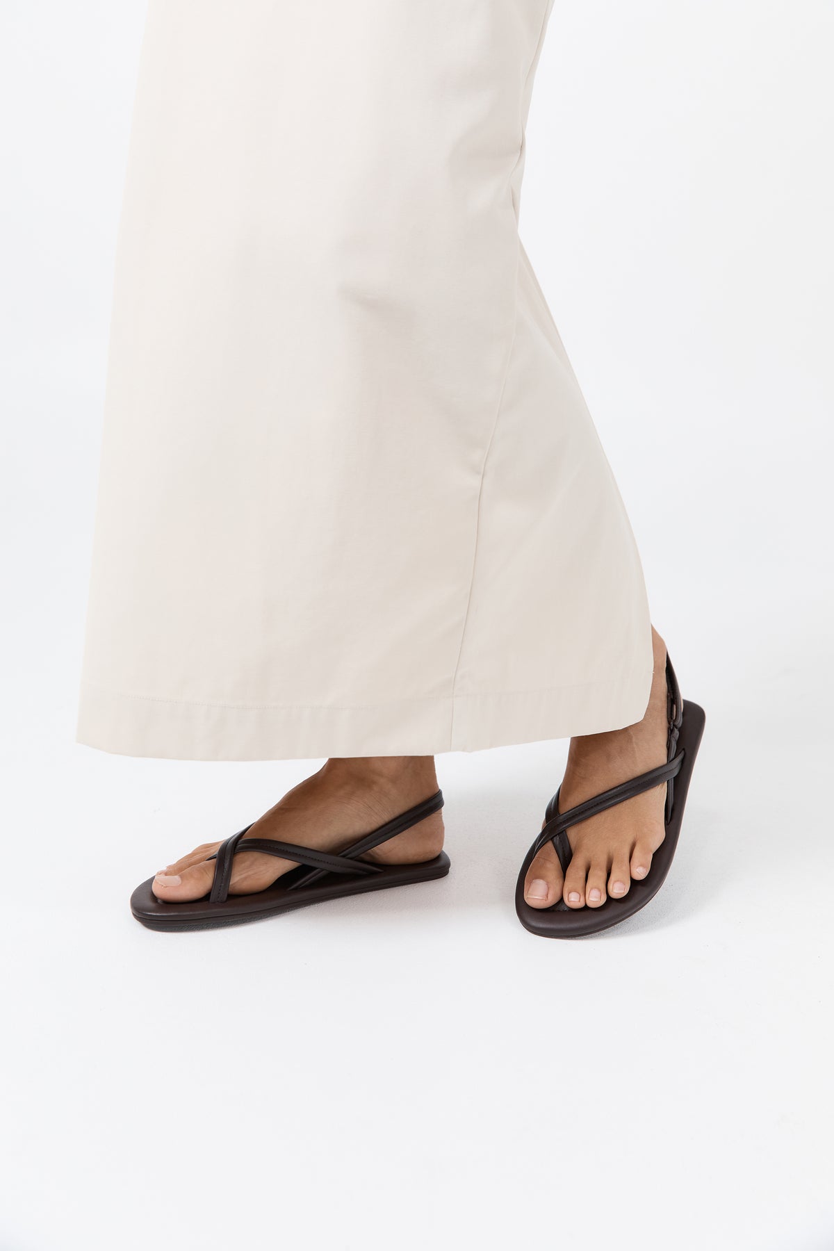 Cross Detail Sandal - Coffee