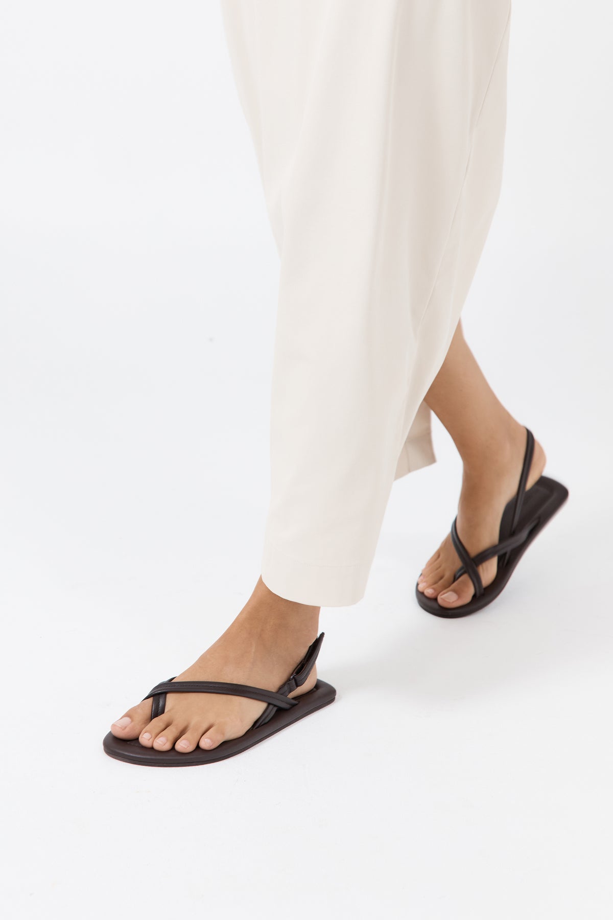 Cross Detail Sandal - Coffee
