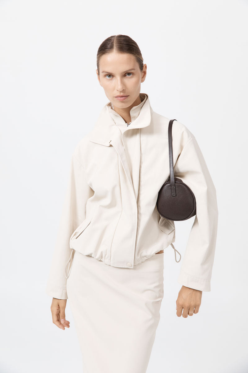 Perforated Connolo Shoulder Bag - Coffee
