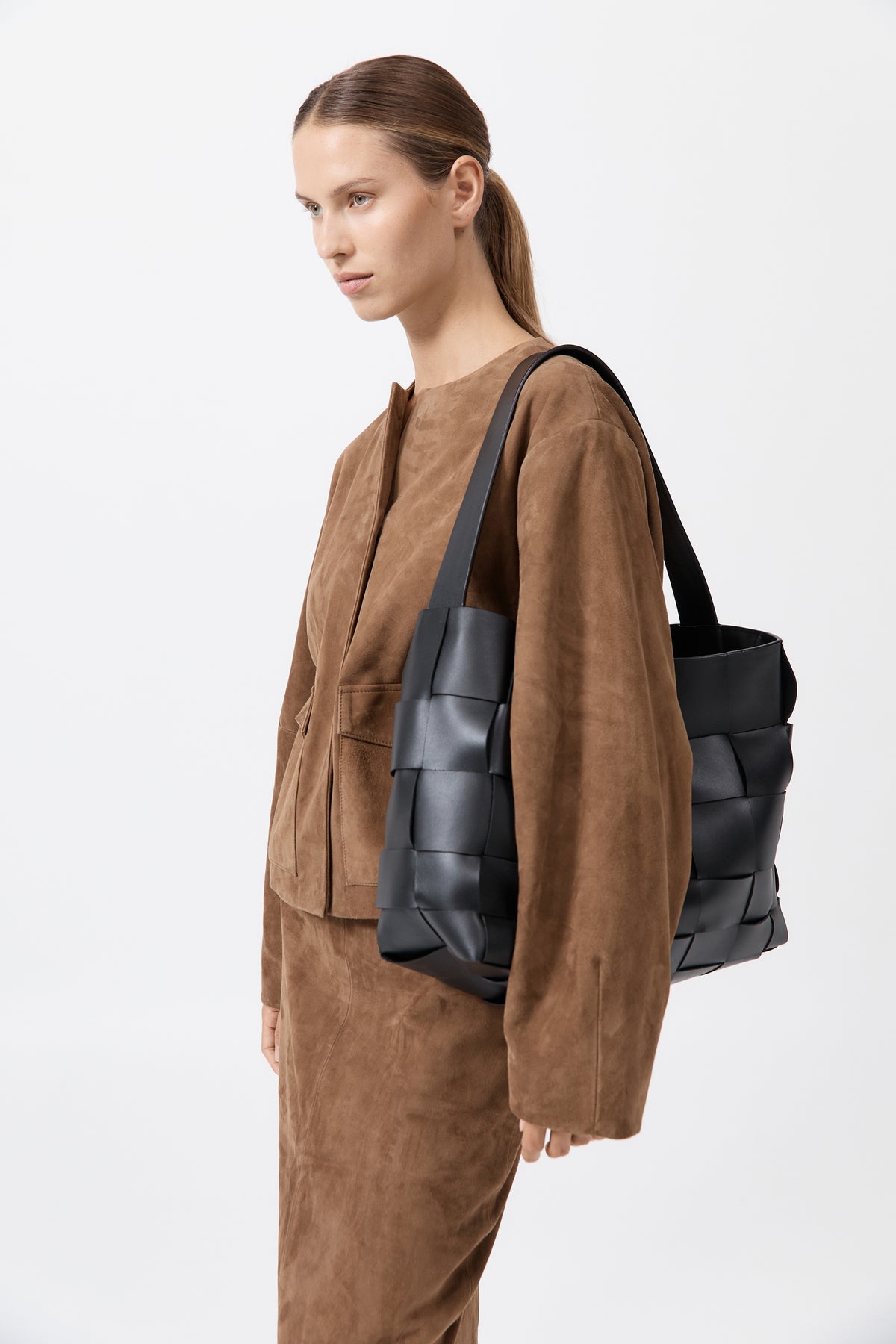 Woven Large Tote - Black
