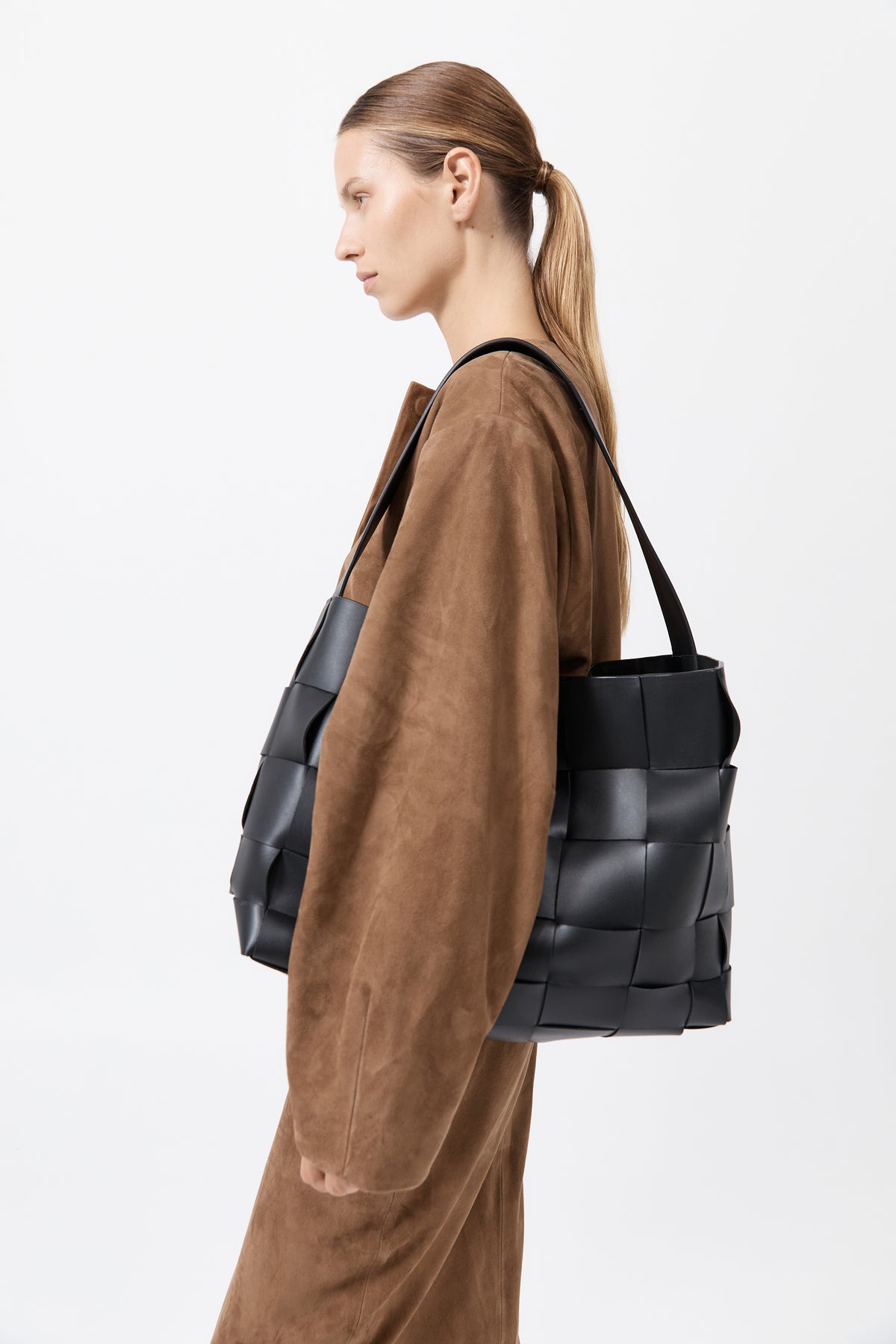 Woven Large Tote - Black