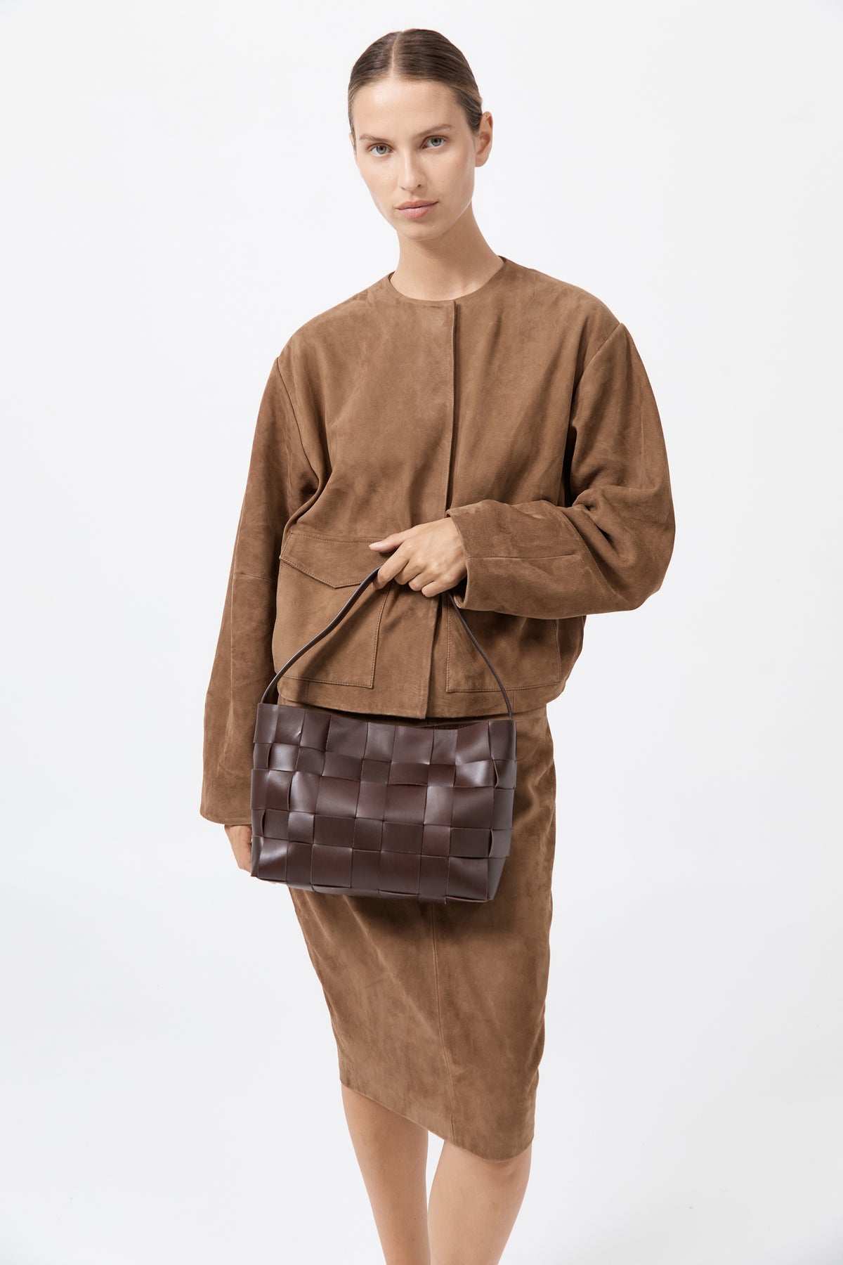 Woven Mini Tote - Chocolate