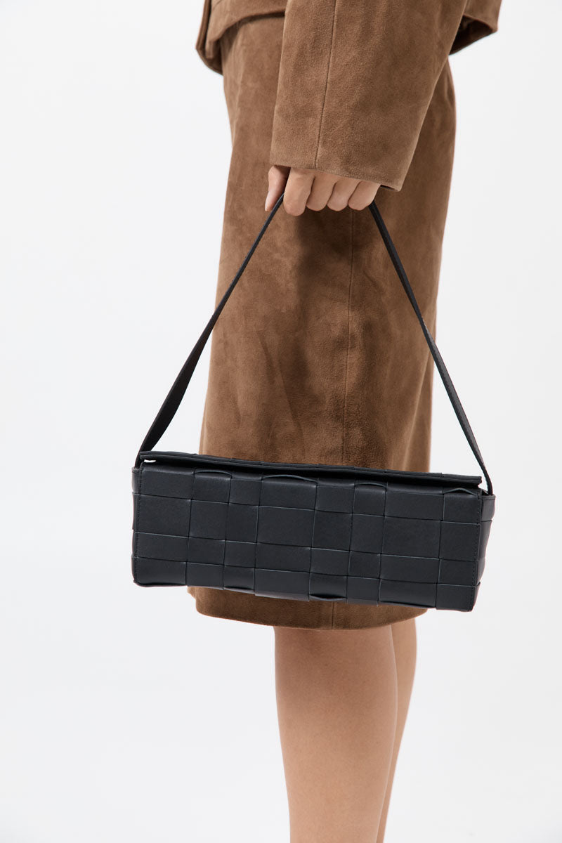 Woven East West Bag - Black