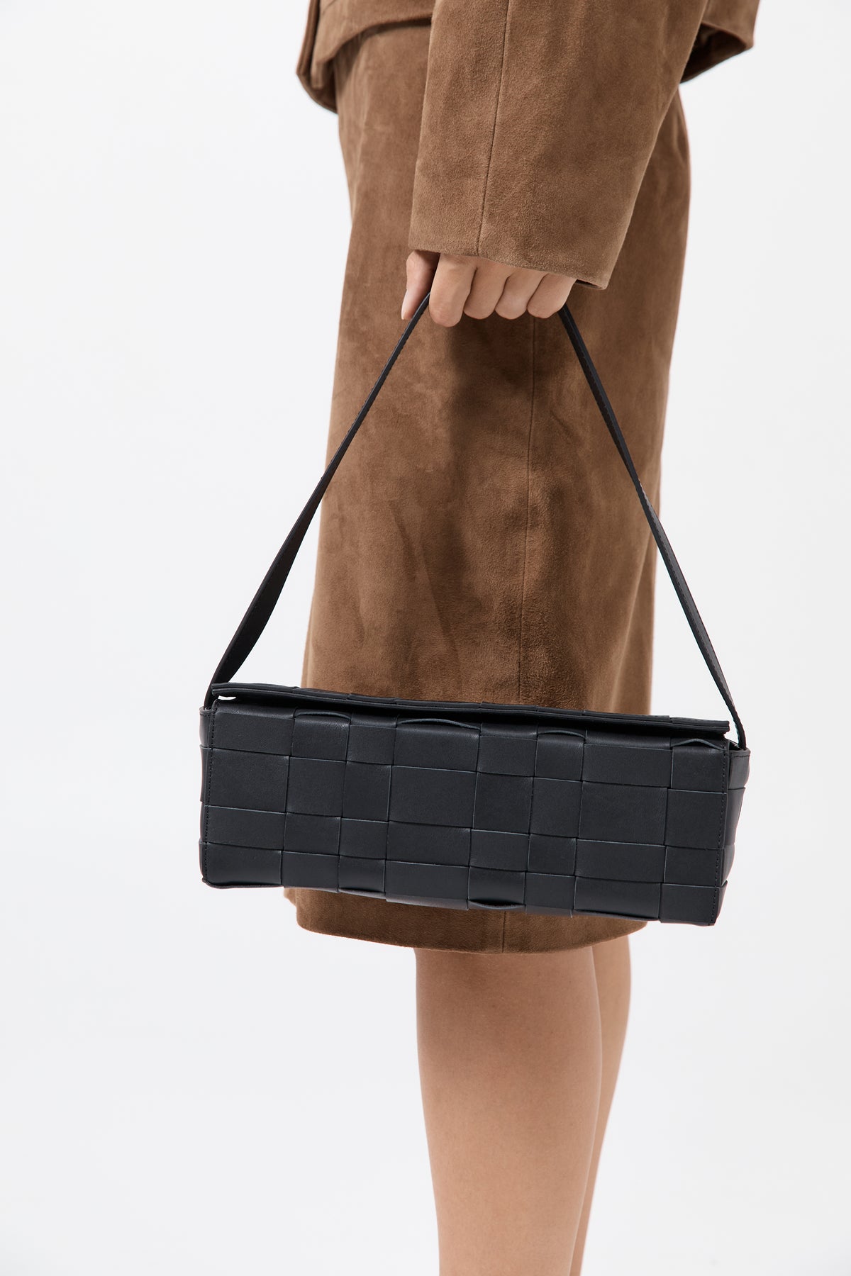 Woven East West Bag - Black