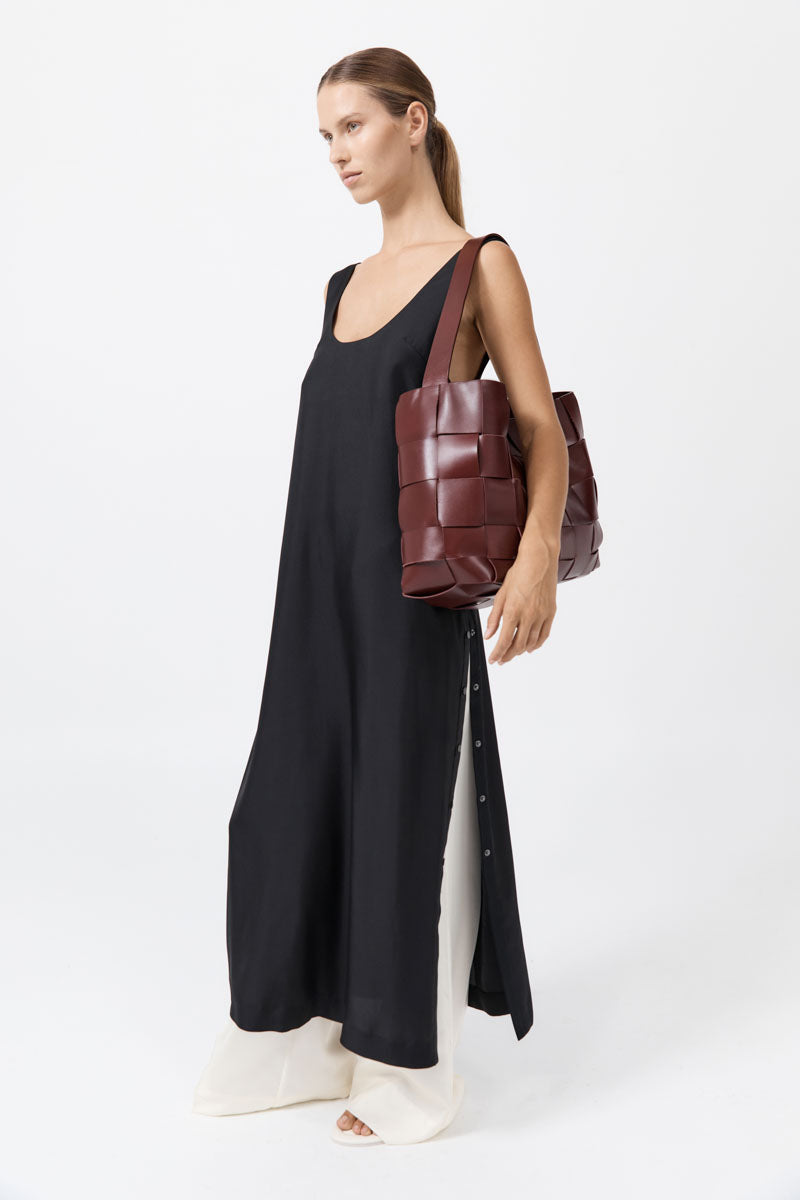 Woven Large Tote - Plum