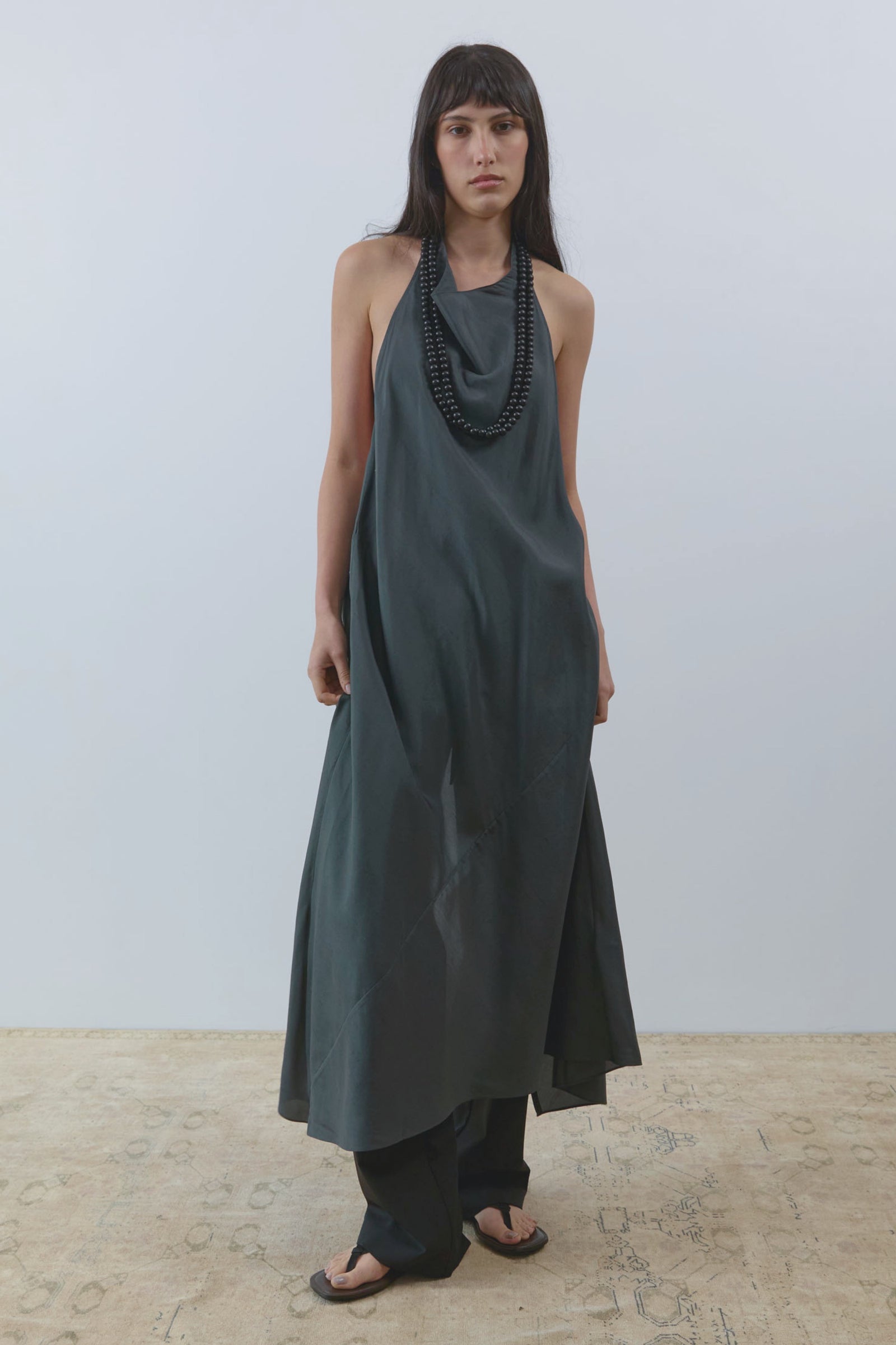 Silk Wrap Dress - Washed Black