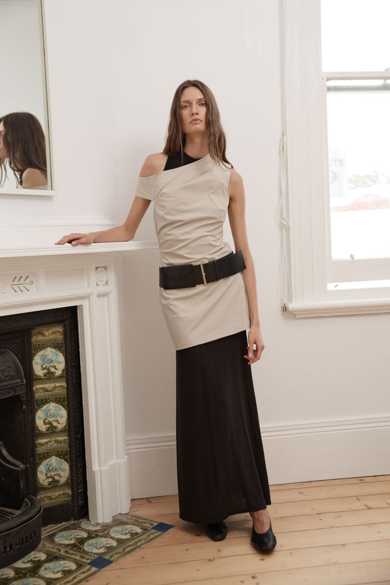 Racer Back Jersey Maxi Dress - Black