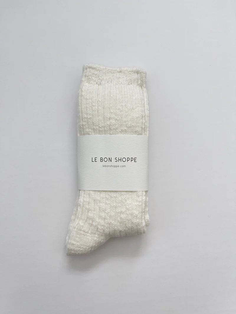 Cottage Socks by Le Bon Shoppe - White Linen