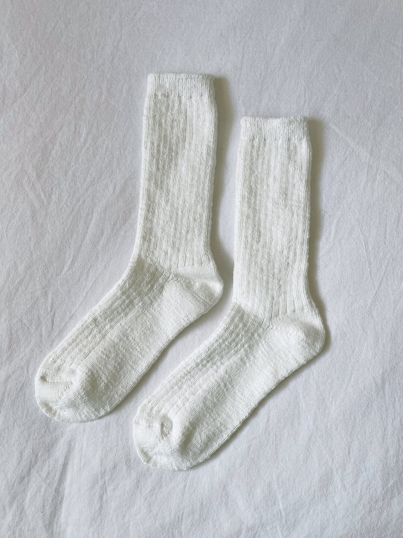 Cottage Socks by Le Bon Shoppe - White Linen