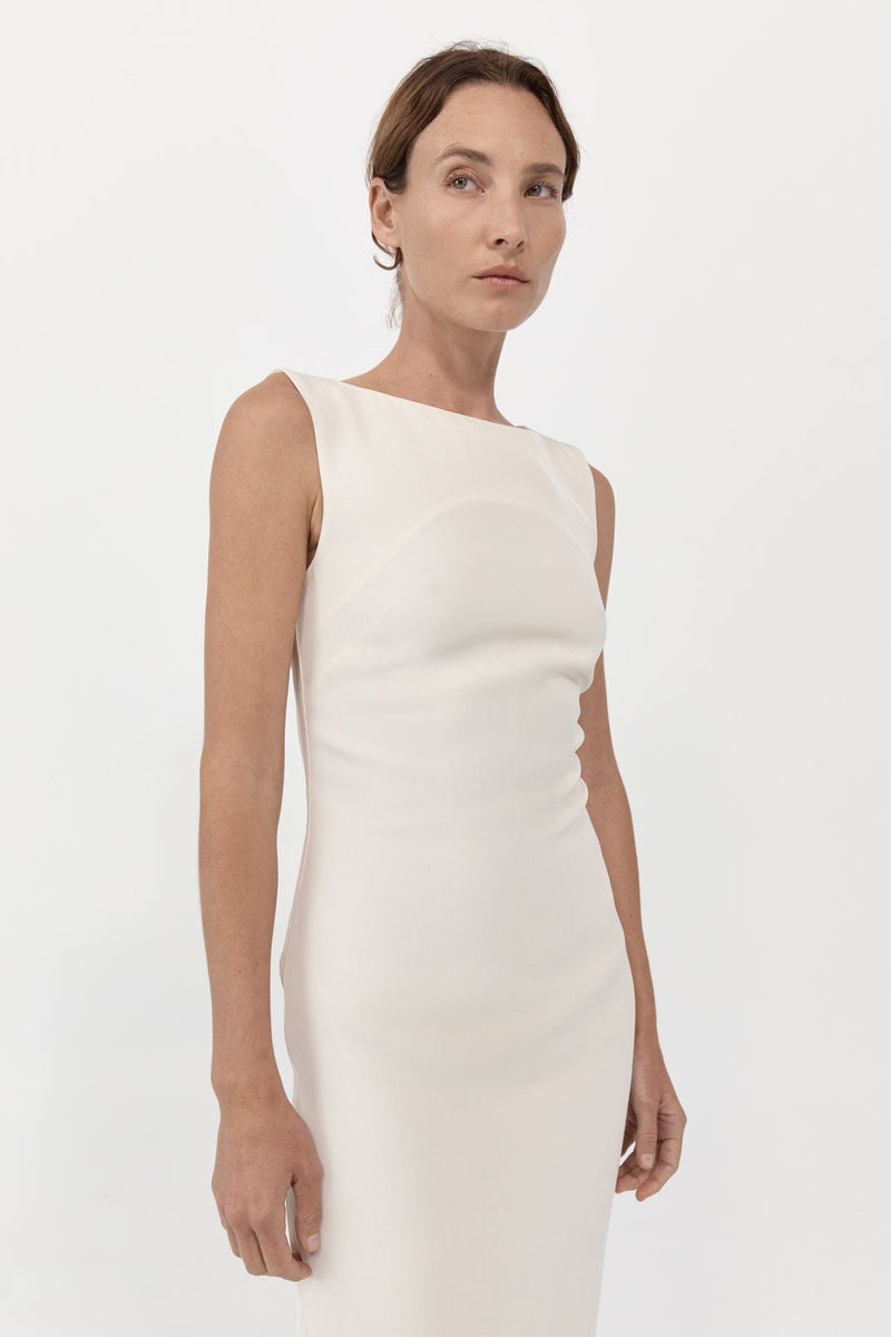 Cut Out Midi Dress - Cool White