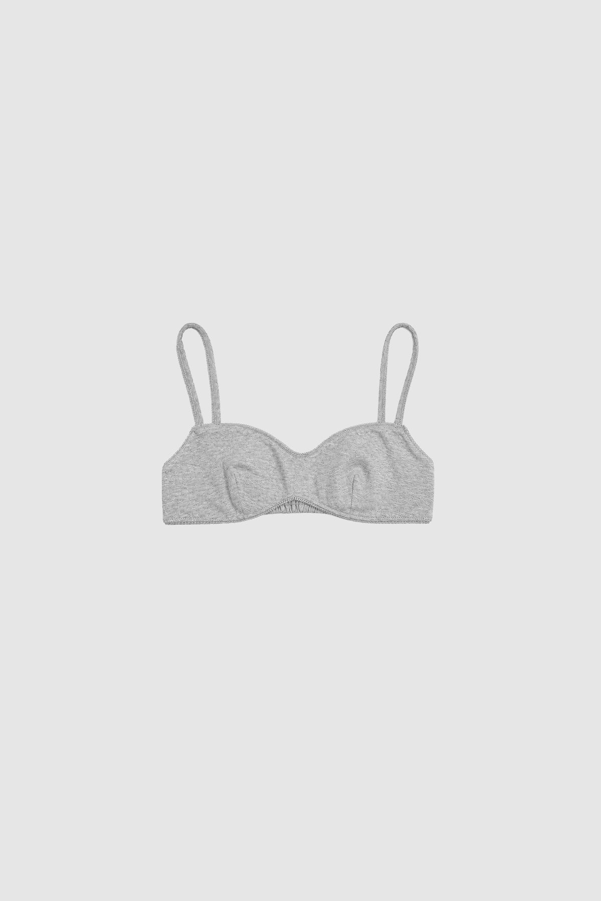 Pointelle Bralette - Grey Marle