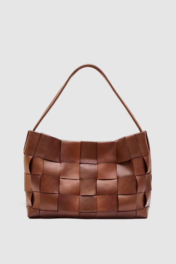 Woven Large Tote - Chestnut
